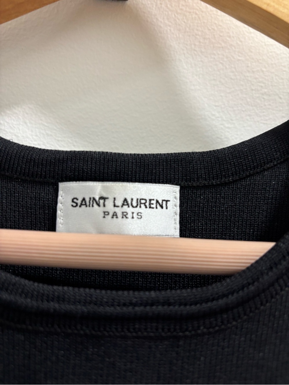 Saint Laurent Black Cropped Tank with Gold YSL Emblem - Picture 3 of 3